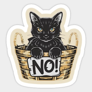 Black-cat-says-no Sticker